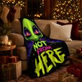 thumbnail image 3 of Extraterrestrial Alien Head Cosmic Nebula, Playful Woodland Scene, Warm Flannel Blanket for Cabin and Lodge, Celestial Art Lovers Housewarming Gift, Fantasy Home Decor, 3 of 9