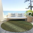 thumbnail image 6 of Addison Rugs Chantille Indoor/Outdoor Transitional Stripes Olive Washable Round Rug, 8' x 8', 6 of 6