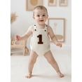 thumbnail image 4 of BemeyourBBs Infant Baby Boy Girl First Birthday Outfit  one-piece  Romper Overalls 1st Years Old Birthday Clothes Loose Fit Number Print Sleeveless Bodysuit Playsuit Jumpsuit, 4 of 9
