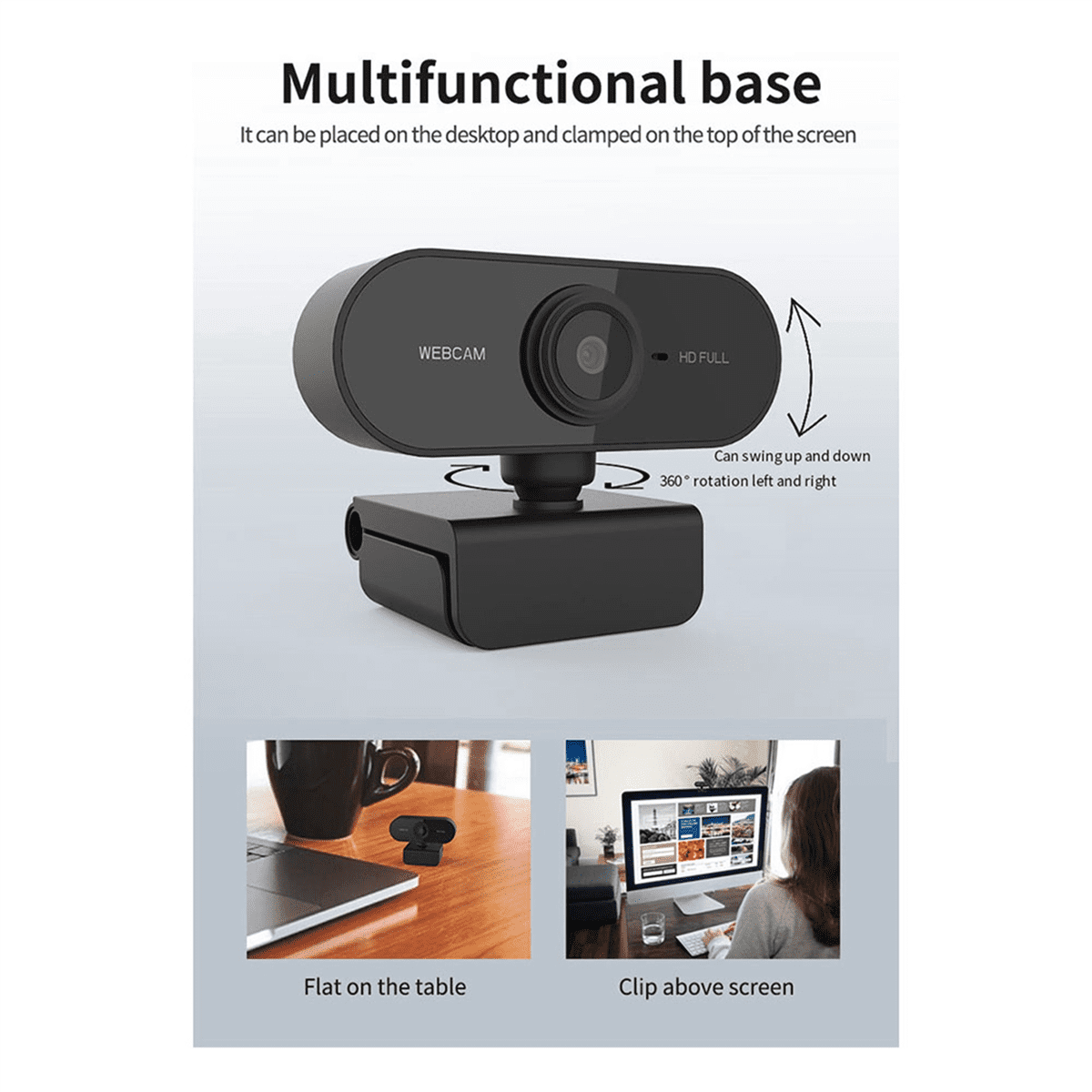 2X 1080P Webcam with Microphone HD Webcam USB Camera for PC Laptop, Zoom, Skype, Facetime, , Linux