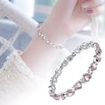 thumbnail image 2 of Adjustable Heart Shaped Bracelet For Women Natural Gemstone Jewelry With Alloy Charm, 2 of 6
