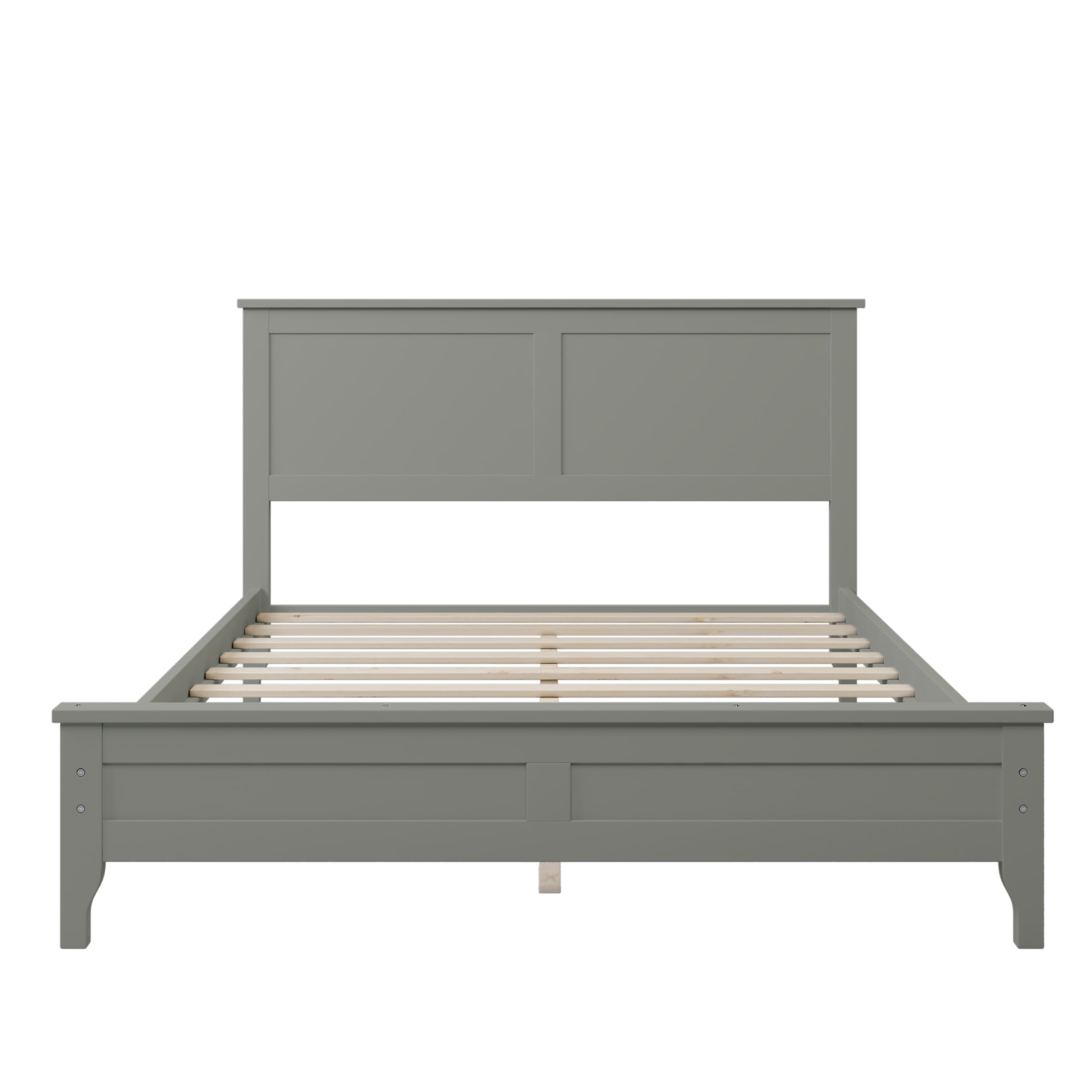 Buy Full Size Platform Bed, Solid Wood Bed Frame with Headboard and
