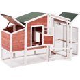thumbnail image 4 of TBWYF 78in Chicken Coop Rabbit House Wooden Small Animal Cage Bunny Hutch with Ramp and Tray, 4 of 7