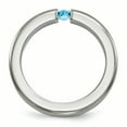 thumbnail image 2 of Edward Mirell Topaze Bleue Brossée en Titane Bande de 4mm Taille 7.5, 2 of 4