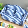 thumbnail image 4 of Soumake 1:12 Dollhouse Sofa Realistic Decorative Wooden Miniature Furniture Sofa Model Living Room Accessories for Micro Landscape, 4 of 5