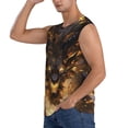 thumbnail image 3 of Xecao Cool Black Gold Dragon Print Men's Tank Top: Sleek Sleeveless Tee for Casual Sports and Beach Occasions-Small, 3 of 7