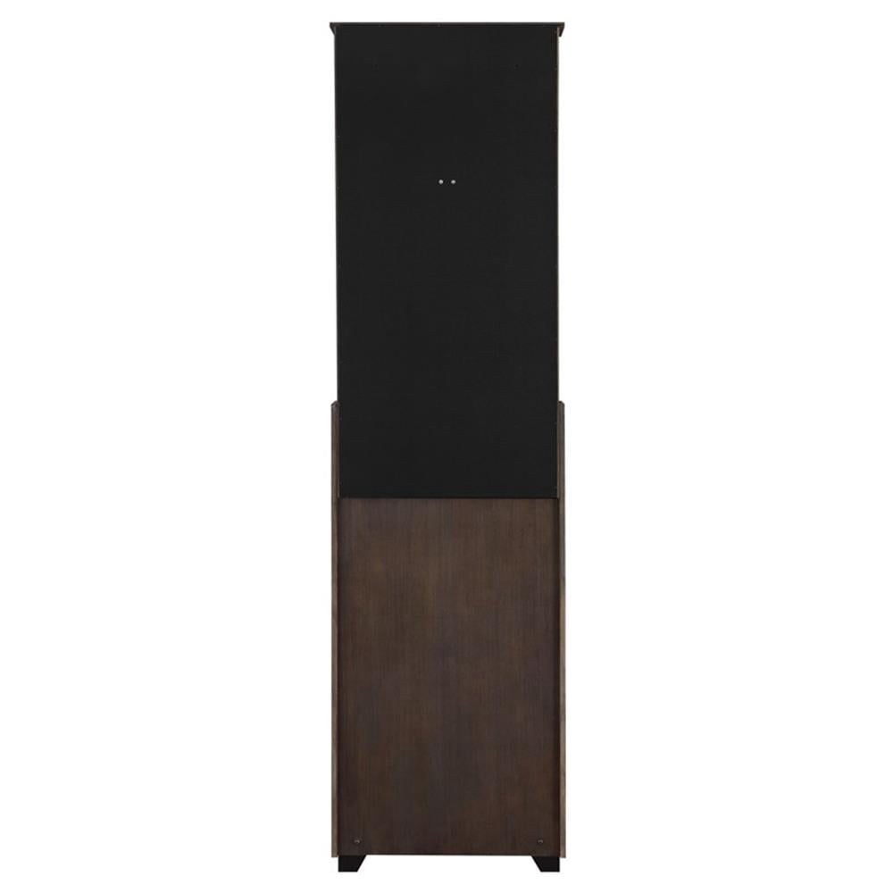 Pemberly Row Transitional Wood Dartboard Cabinet in Walnut Finish