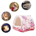 thumbnail image 4 of Twinkseal Exquisite Pet Bed Hamster Winter Nest Thick Soft Plush Cartoon Print Cozy Resistant Heat Retention Sleeping Bed for Small Rabbit Squirrel Parrot Bird, 4 of 8