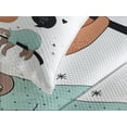 thumbnail image 4 of Ambesonne Animal Quilted Bedspread Set 3 Pcs, Smiling Sloth Cartoon, King Size, Multicolor, 4 of 5