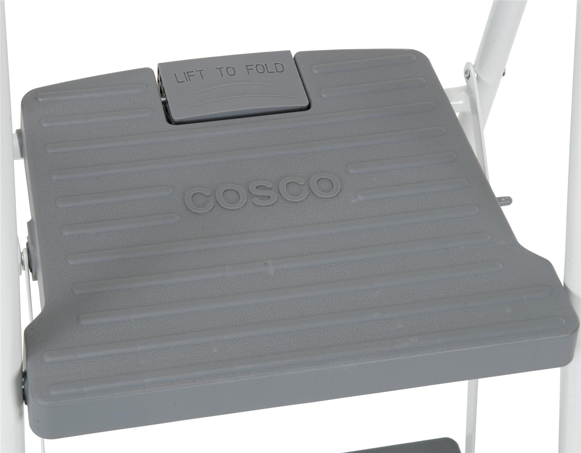 Cosco 2-Step Premium Stool, White & Gray