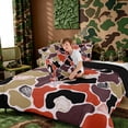thumbnail image 4 of Manfei Camouflage Colorful Seashell Starfish Queen Comforter Set for Kids Boys and Girls, Marine Life Print Bedding Comforter Set, Black Reversible 3 Pieces, 1 Comforter and 2 Pillowcases, 4 of 6