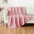 thumbnail image 6 of Wool Blend Knit Throw Blanket 60" X 80", 50% Recycled Polyester Soft Cable Knitted Fluffy Throws for Couch Lightweight Woven Blankets for Sofa Fuzzy Cozy Bed Cover, Pink, 6 of 9