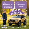 thumbnail image 4 of 24V Ride On Car for Kids, Lexus GX550 2 Seater Powered Ride on Toys with Remote Control, 4 Wheels Suspension, Bluetooth, Music, LED Lights, Kids Electric Car for Boys Girls Ages 3-8, Champagne, 4 of 8