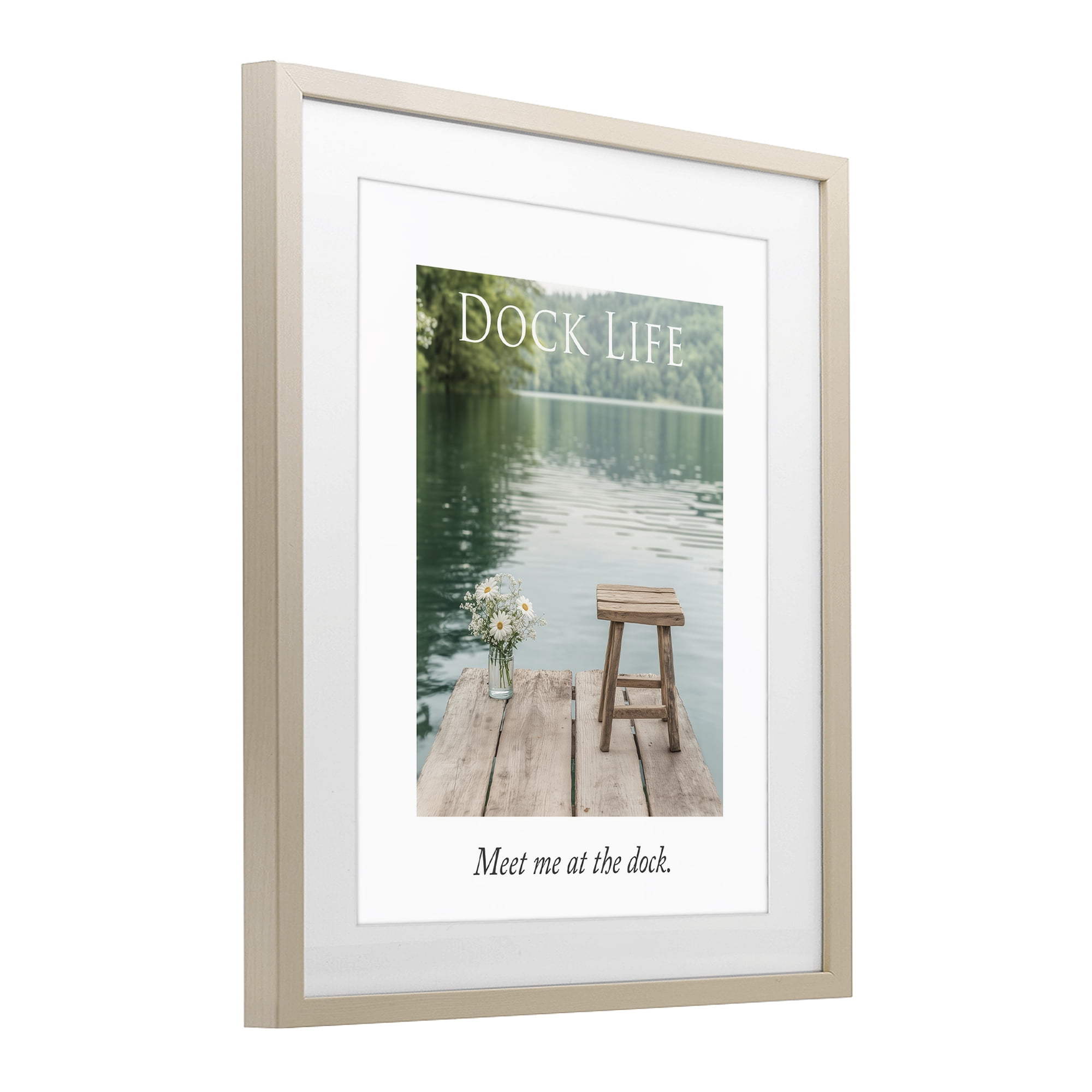 Stupell Industries Dock Life Calming Scenery Birch Framed Print Under Glass, design by A Barefoot Stylist