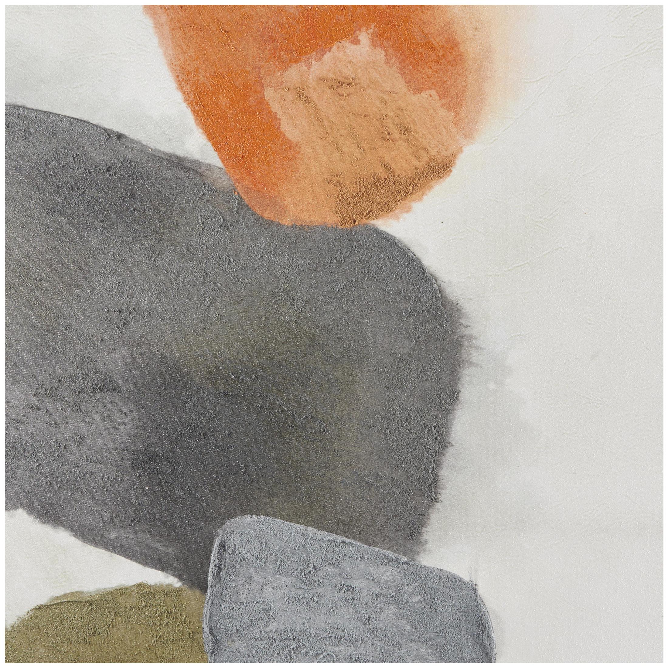 66" x 48" Abstract Square Shaped Geometric Framed Wall Art with White Washed Backing, by DecMode