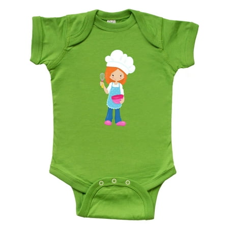 

Inktastic Baking Girl Girl With Chef s Hat Orange Hair Gift Baby Girl Bodysuit