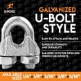 thumbnail image 4 of Wire Rope Clamp for Stainless Steel Wire Rope - 5/16" Galvanized U Bolt Style Cable Clips - For Guy Line, Metal Fence, Antenna, Clothesline, Rigging Hardware, Batting Cage - by Xpose Safety Pack of 48, 4 of 5