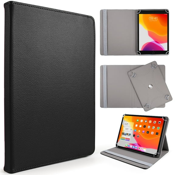 Xpm Case for Universal Tablet Case PU Leather with 360 Degree Rotatable Kickstand and Multiple Viewing Angles Fit 7" - 8" iPad/Android/Tablet PCs Cover - Black
