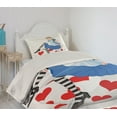 thumbnail image 2 of Ambesonne Colorful Quilted Coverlet 2 Pcs, Alice with Cup, Twin Size, Multicolor, 2 of 5