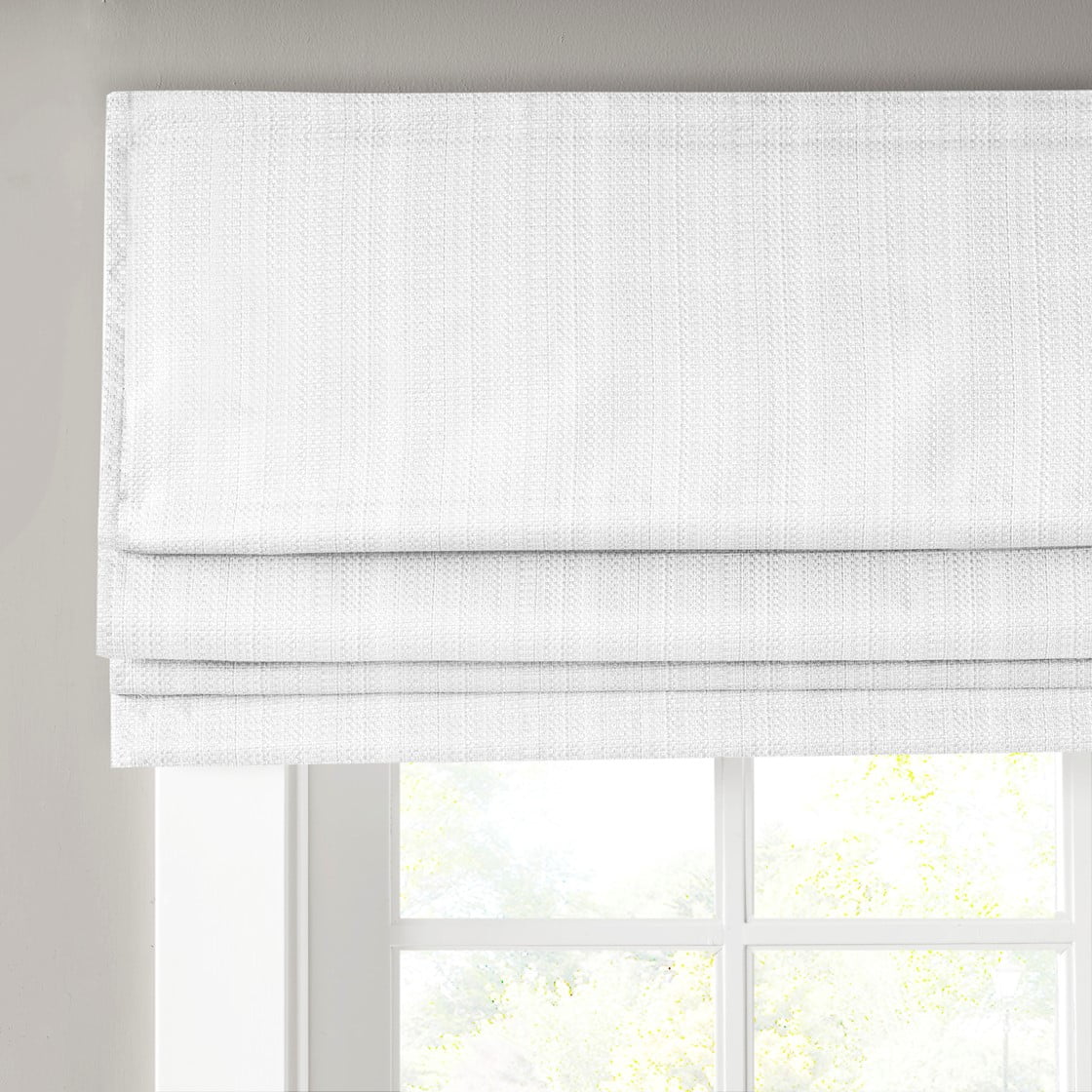 MAYEERTY Basketweave Room Darkening Cordless Roman Shade, White, 64" L x 39" W