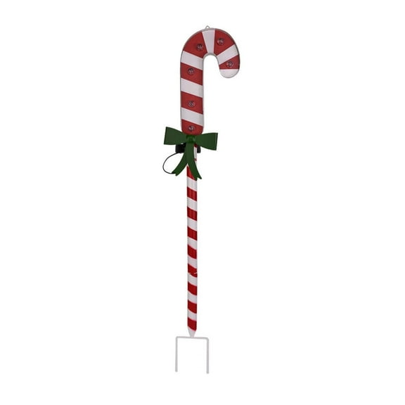 Christmas Outdoor Solar Garden Lights – Iron Snowman Candy Pathway Stakes, Waterproof Holiday Lawn Decorations