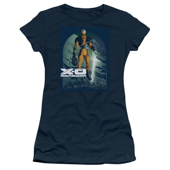 Xo Manowar PlanE.T. Death S/S Junior Women's T-Shirt Sheer Navy