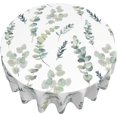 thumbnail image 2 of Green Leaf Tablecloth 60 Inch Spring Farmhouse Watercolor Eucalyptus Branches Decorative White Round Table Cloth with Waterproof Wrinkle Free for Home Kitchen Dining Patio Outdoor Picnic Wedding Party, 2 of 6