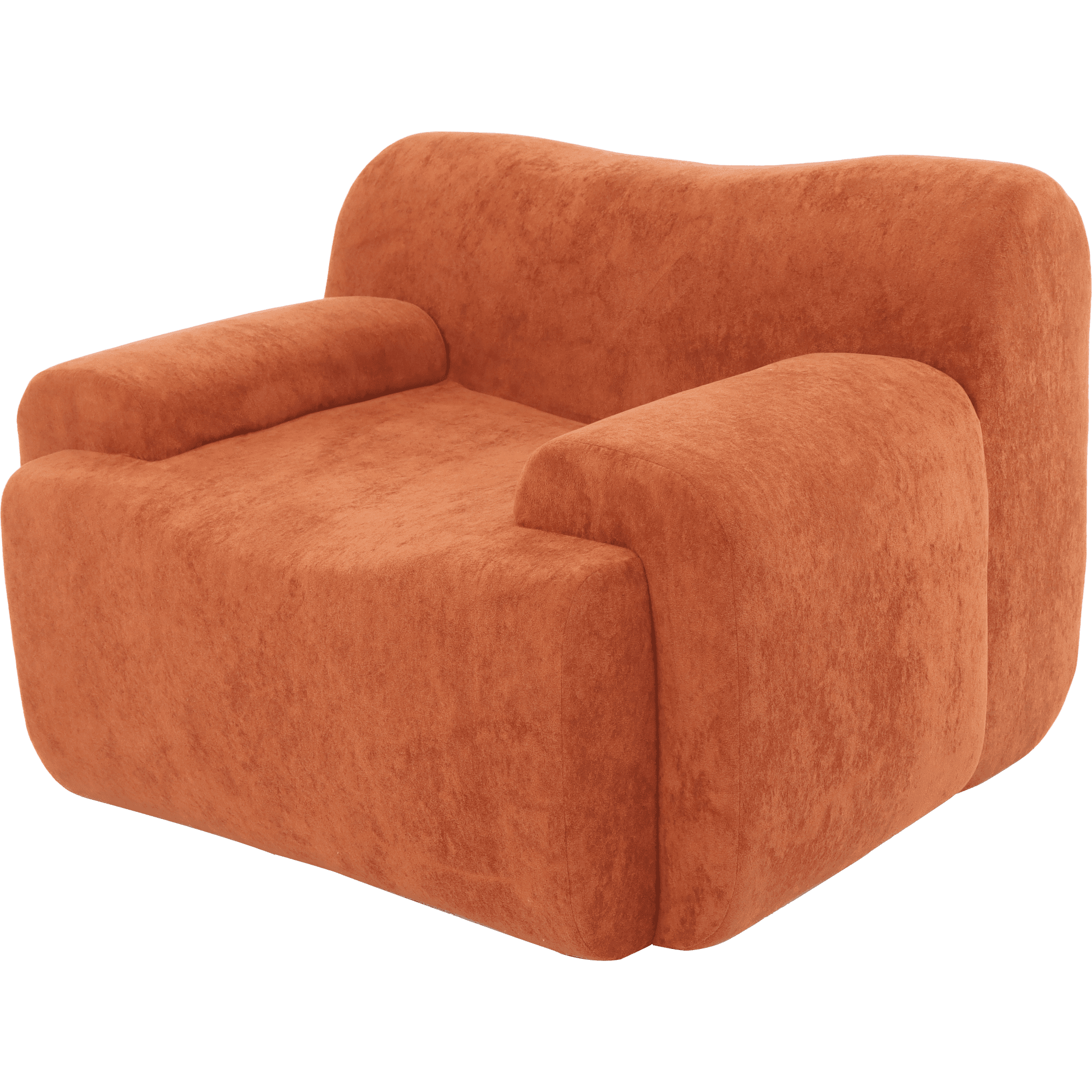 Leumius Oversized Accent Chair,Chenille Fabric Armchair,Comfy Upholstered Single Sofa Chair for Living Room, Bedroom,No Assembly Required,Orange
