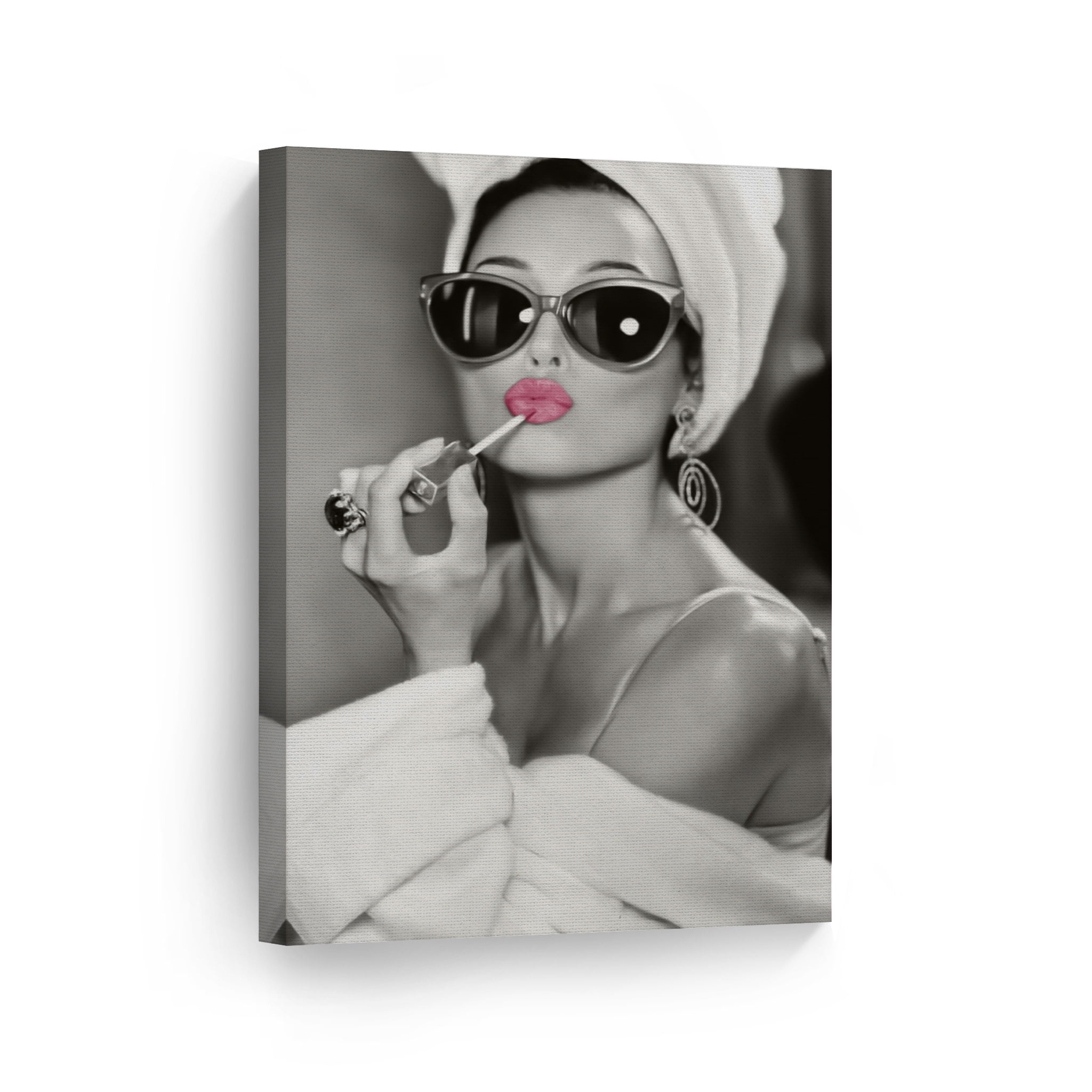 Audrey Hepburn Wall Art Home Workplace Décor Pink Pretty Lips Poster
