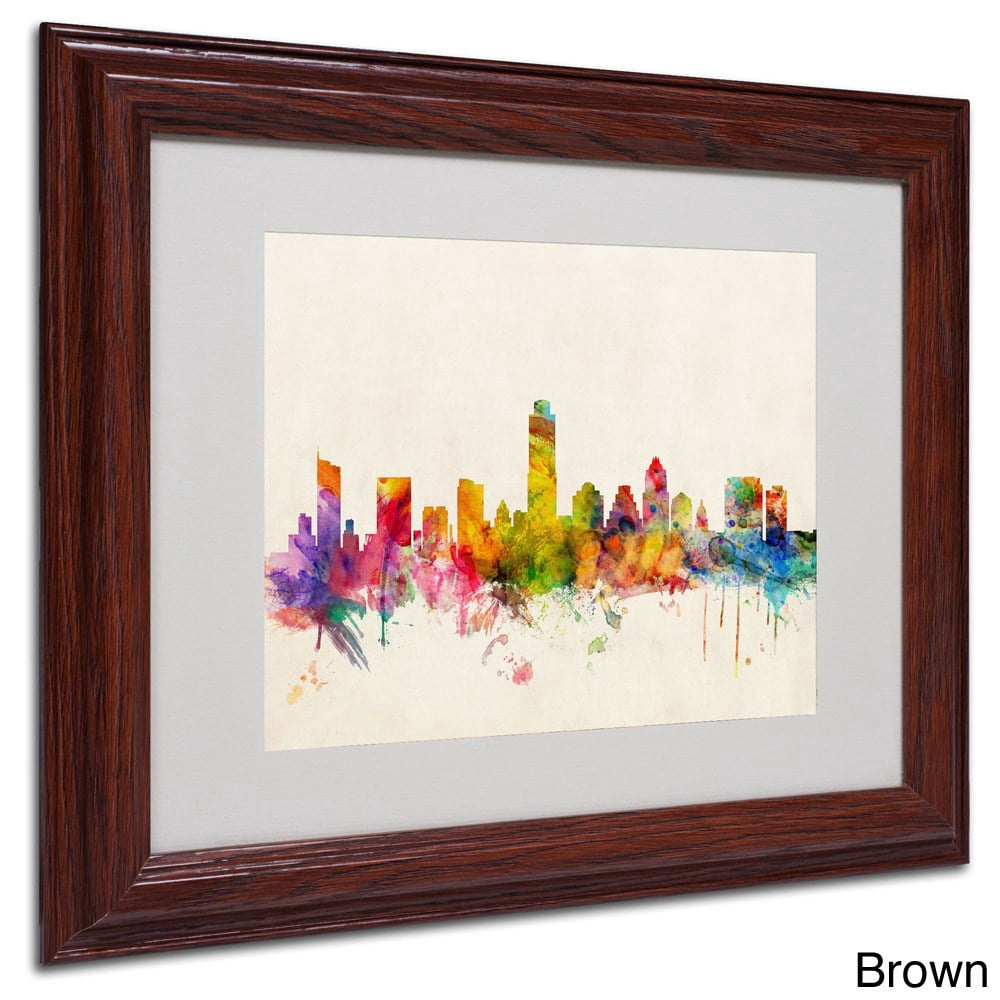 Trademark Fine Art "Austin, Texas" by Michael Tompsett, Black Frame
