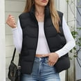 thumbnail image 4 of FDGIU Women's Long Puffer Vest - Sleeveless Hooded Quilted Zip Up, Lightweight Warm Winter Trendy Jacket, 4 of 6