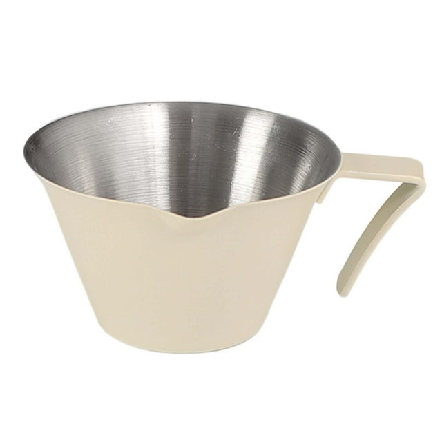 Taza medidora de Espresso de 100ml con asa, jarra de café de acero inoxidable, taza de verter fácil de limpiar, taza medidora de Espresso para regalo Blanco BLESIY taza de café