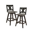thumbnail image 1 of Homelegance Amsonia Decor Swivel Bar Counter Height Chair Stool, Black (2 Pack), 1 of 10