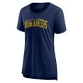 thumbnail image 2 of Women's Heather Navy West Virginia Mountaineers Slab Serif Tri-Blend T-Shirt, 2 of 3