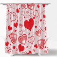 thumbnail image 5 of Valentine''s Day Shower Curtain Red Heart Romantic Love Dreamy Lovely Cute Heart Modern Sweet Love Couple Wedding Bath Curtain with Hooks, 5 of 6