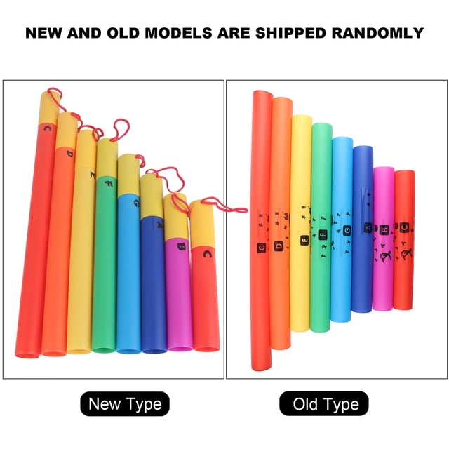 8pcs Orff Percussion Instrument Plastic Sound Tube Color Octave Tube Kit Kids Musical Toy