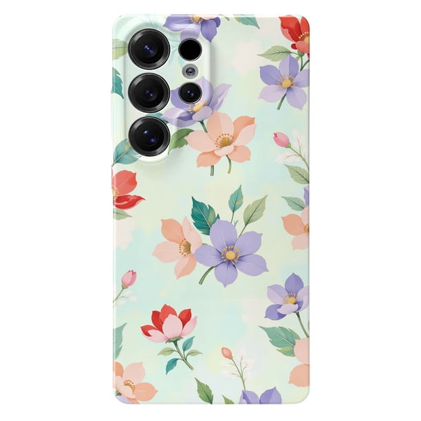 SKLYDDI Funda para Galaxy S25 Ultra con Diseño Floral Acuarela
