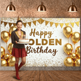 thumbnail image 4 of Golden Theme Golden Birthday Banner Glitter Design Banner Balloon Decoration Gold Color Party Banner for Birthday Party Anniversary Celebration Golden Theme Party, 4 of 7