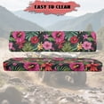 thumbnail image 4 of ZIATUBLES UTV Front Seat Covers 2-Piece Set with Tropical Leaf Hibiscus Flower Print, Compatible with Kawasaki Mule 3000 3010 3020 4000 4010, Wear-Resistant Polyester Replacement Protector, 4 of 8