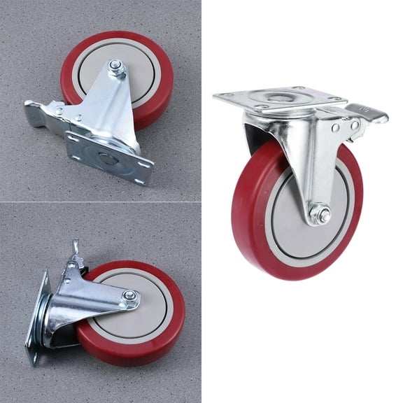 YEAHIBABY Swivel Caster Wheel Jujube Red For Chairs Home Use 4Pcs 5 Inch