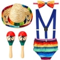thumbnail image 1 of Traje mexicano para bebé Geyoga para el primer cumpleaños con sonajero y agitadores, 1 of 7