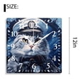 thumbnail image 2 of 12 Inch Wall Clock Battery Operated Silent Clock Decorative for Office, Kitchen, Outdoor, Living Room，Cute Portrait Cat in Sailor'S Cap Design, 2 of 4