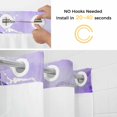 thumbnail image 2 of No Hook Shower Curtains with Snap-in Liner Set, Purple Marble Waterproof Hotel Bathroom Shower Curtain, Modern Abstract Waves Silvery Farmhouse Breathable Mesh Top Window Bath Curtains 60''x72'', 2 of 9