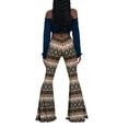 thumbnail image 3 of Blotona Women Juniors Boho Vintage Stretchy Bell Bottom High Waist Flare Pants Hippie Baggy Wide Leg Palazzo Trousers, 3 of 9