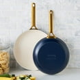 thumbnail image 3 of GreenPan 2-Piece Fry Pan Set, 10" & 12", Ceramic Nonstick, Oven Safe, Dishwasher Safe, Twilight, 3 of 12