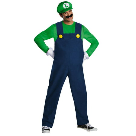 Mens Luigi  Halloween Costume Nintendo Super Mario 2XL (44-46)