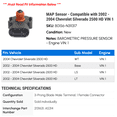 MAP Sensor - Compatible with 2002 - 2004 Chevy Silverado 2500 HD VIN 1 ...