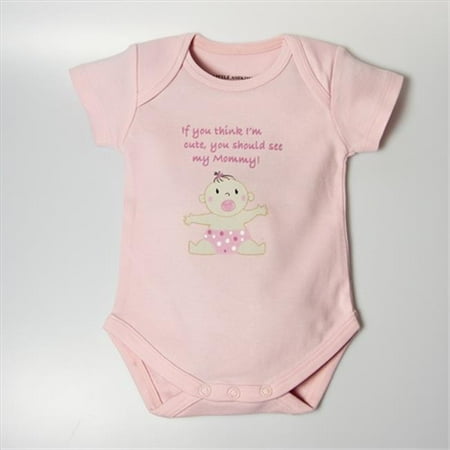 Little Ashkim BSCASMOMLP69 Cute As Mommy Girl Bodysuit - Pink, 6-9 Months