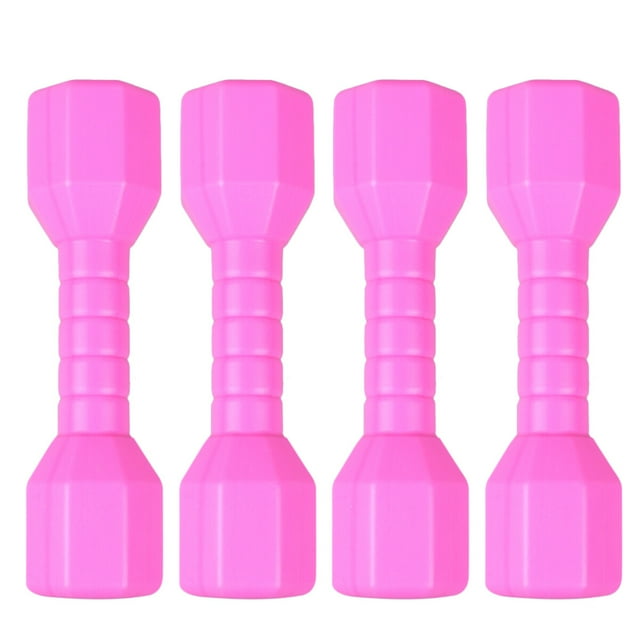4pcs Children Octagonal Dumbell Outdoor Plastic Fitness Equipment Kids Performance Dancing Tool Exercise Toy (Pink)