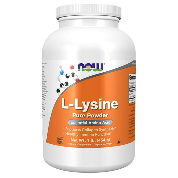NOW Supplements, L-Lysine (L-Lysine Hydrochloride) Powder, Supports Collagen Synthesis*, Amino Acid, 1-Pound